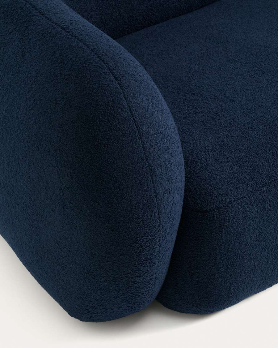 Martina navy blue bouclé 3-seater sofa 246 cm FSC Mix Credit