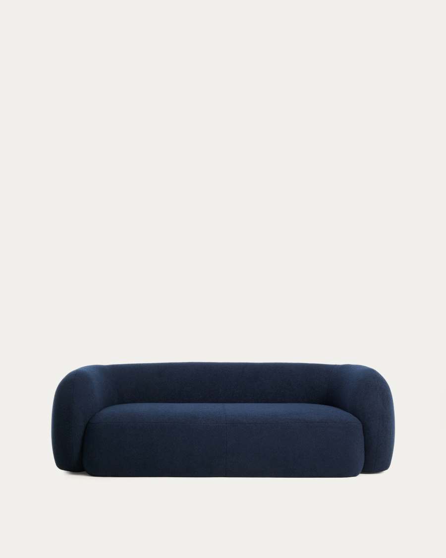 Martina navy blue bouclé 3-seater sofa 246 cm FSC Mix Credit