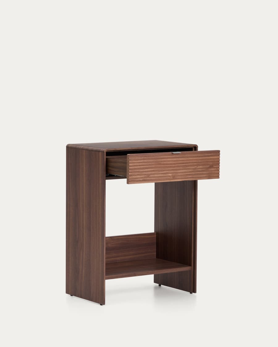 Norlen sideboard with drawer and shelf in walnut veneer FSC Mix Credit 60 x 81cm