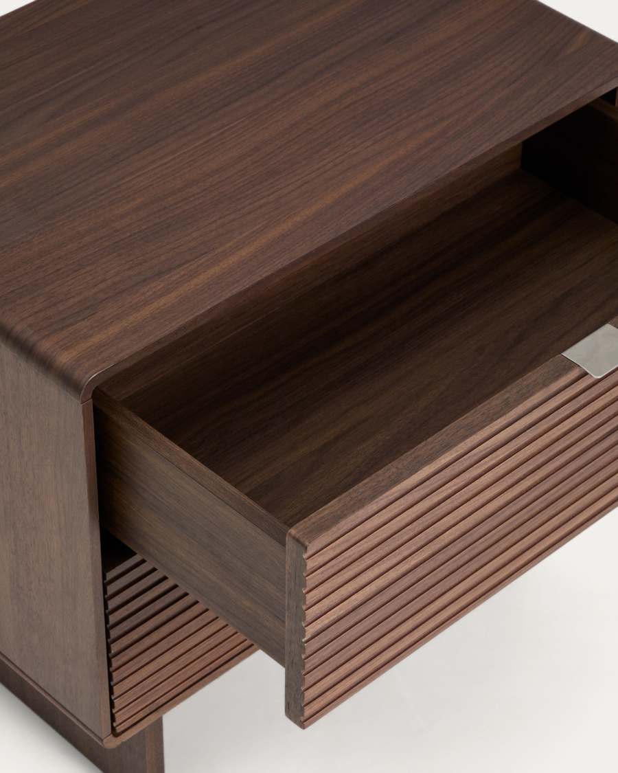 Norlen 2-drawer bedside table in walnut veneer FSX Mix Credit 60 x 52cm