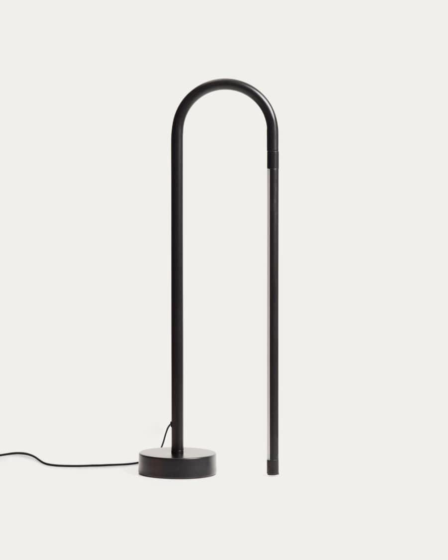 Bow black aluminium table lamp UK adaptor