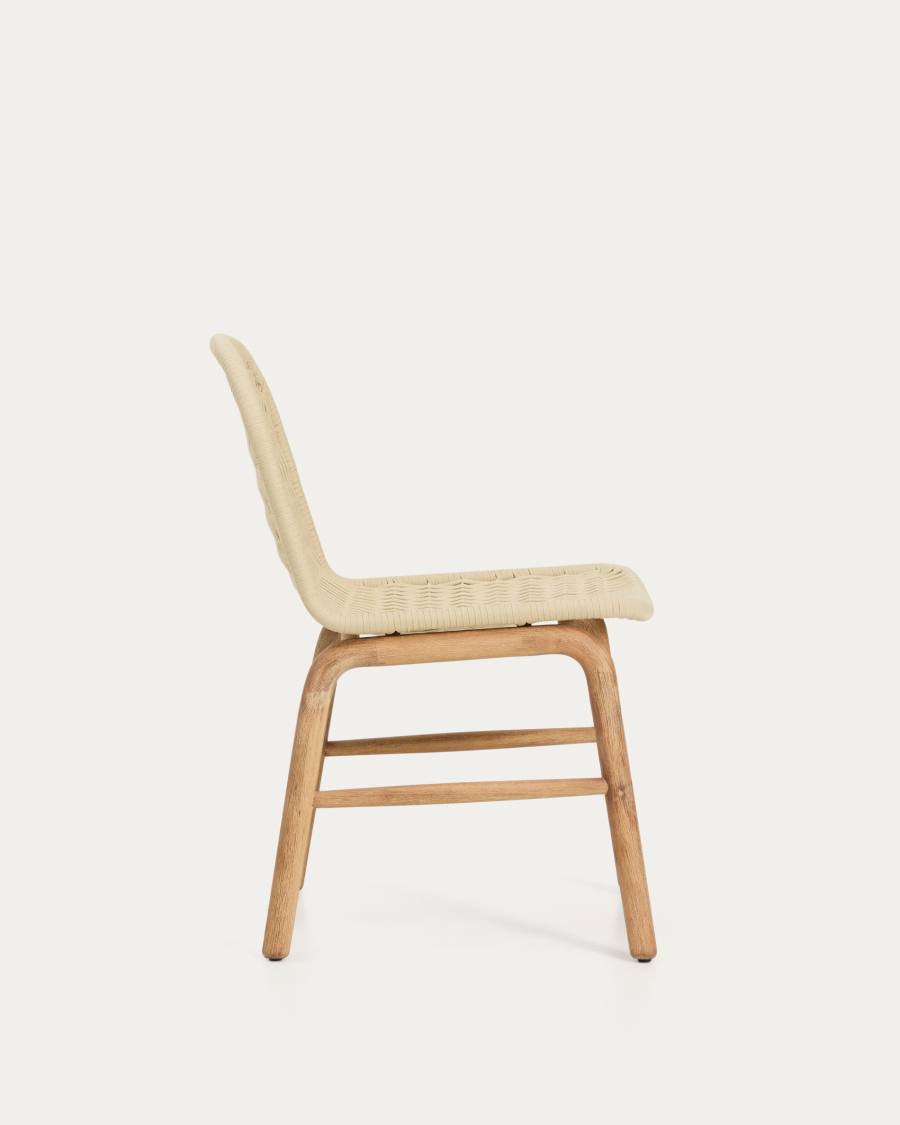 Alipa chair in FSC 100% solid acacia wood and ecru rope cord