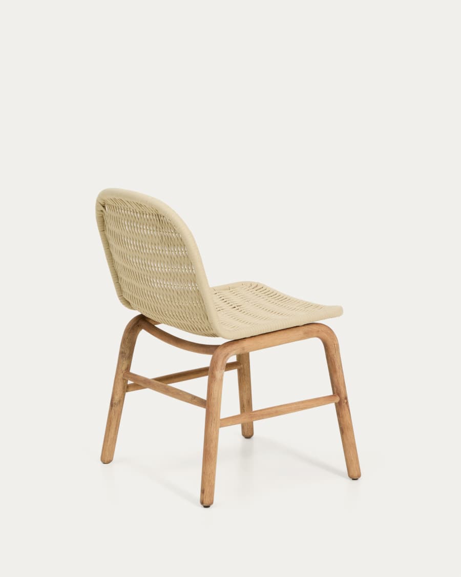 Alipa chair in FSC 100% solid acacia wood and ecru rope cord