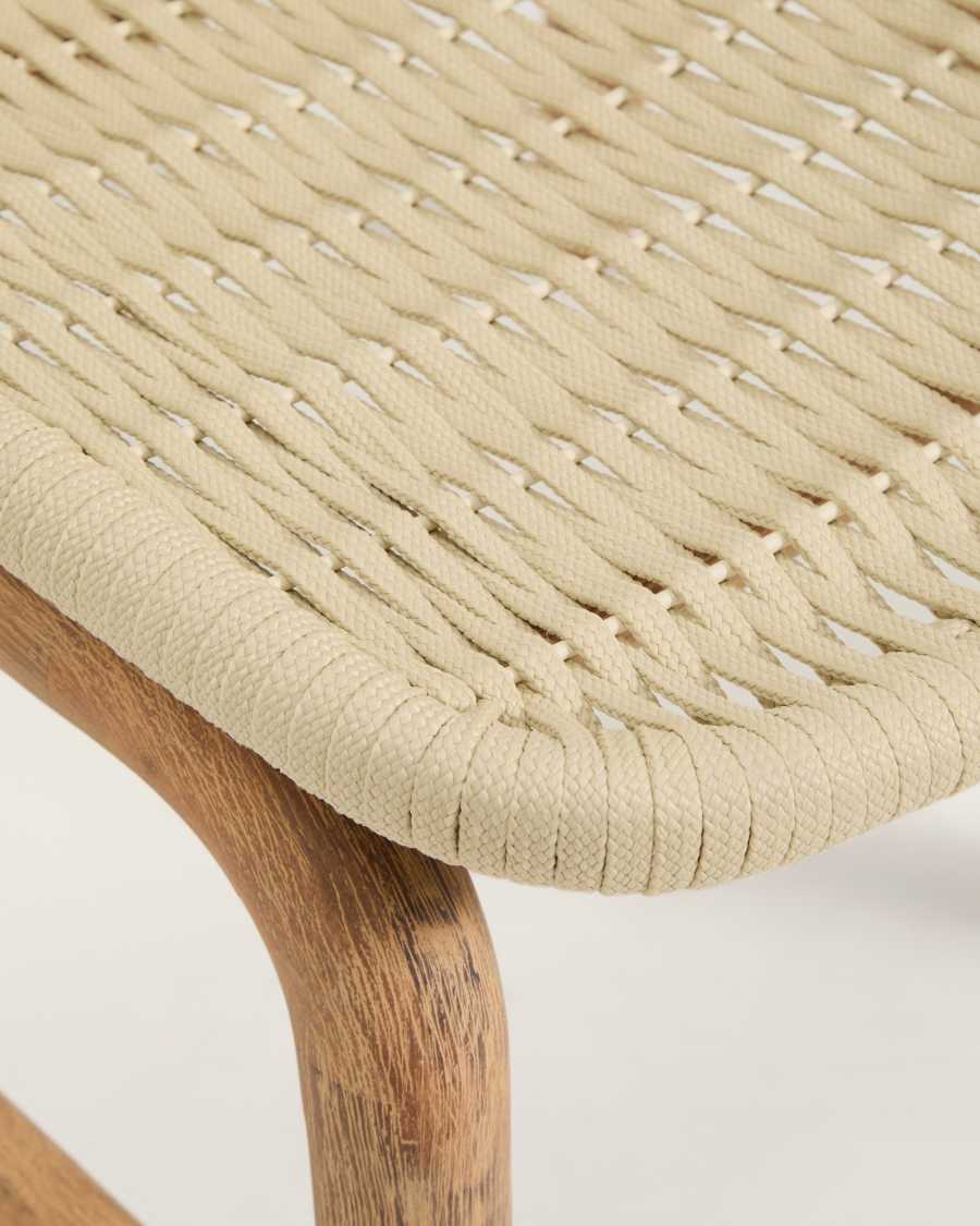 Alipa chair in FSC 100% solid acacia wood and ecru rope cord
