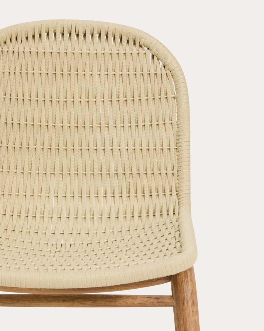 Alipa chair in FSC 100% solid acacia wood and ecru rope cord