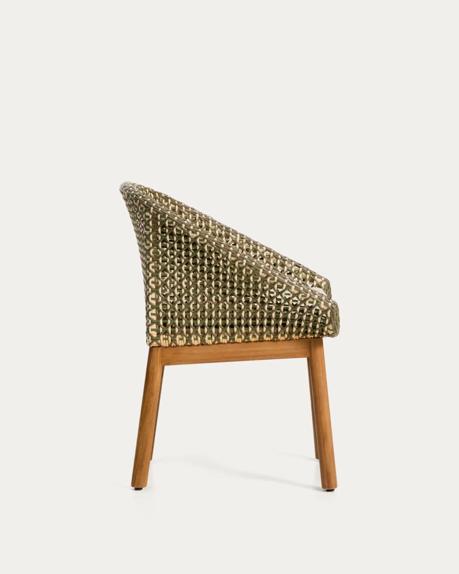 Olbia chair in synthetic rattan and FSC 100% solid teak wood