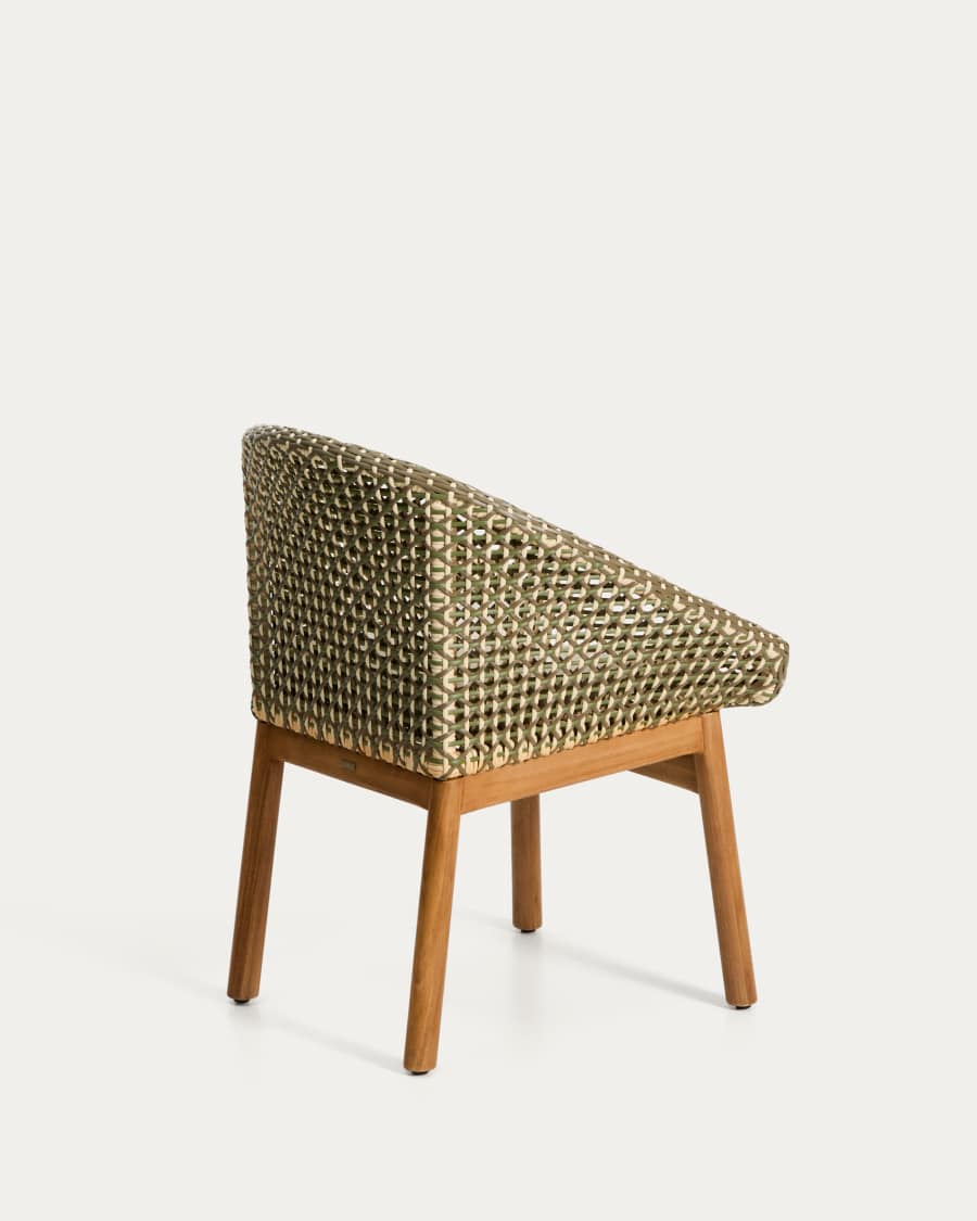 Olbia chair in synthetic rattan and FSC 100% solid teak wood
