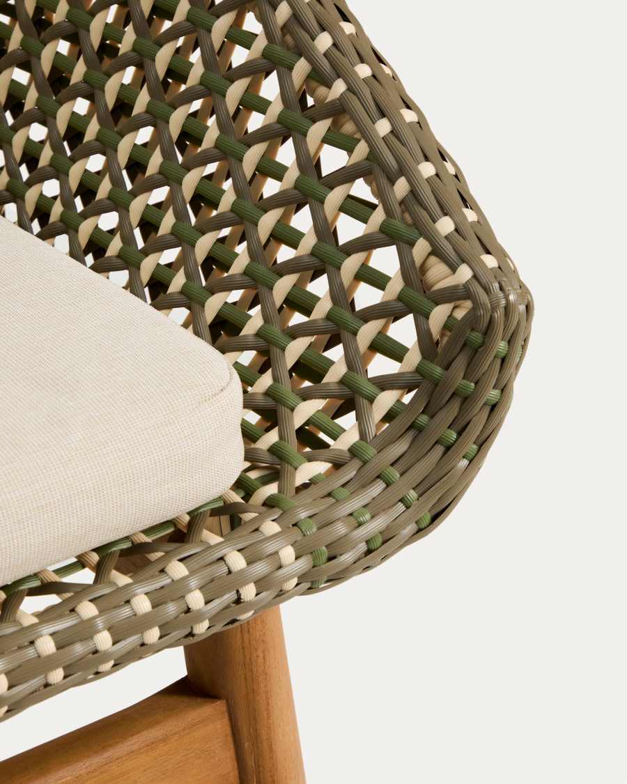 Olbia chair in synthetic rattan and FSC 100% solid teak wood