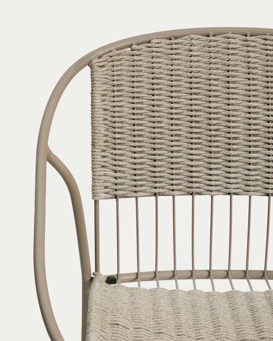 Sedia Atrani in acciaio zincato e corda color tortora