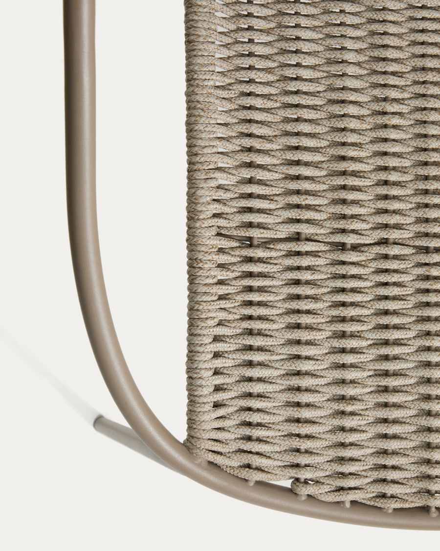 Sedia Atrani in acciaio zincato e corda color tortora