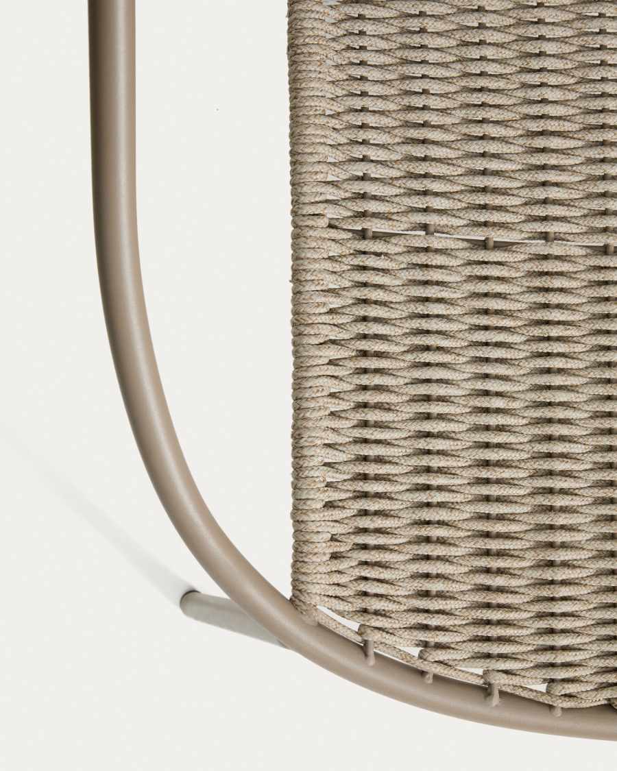 Πολυθρόνα Atrani από γαλβανισμένο ατσάλι και γκρι σκοινί