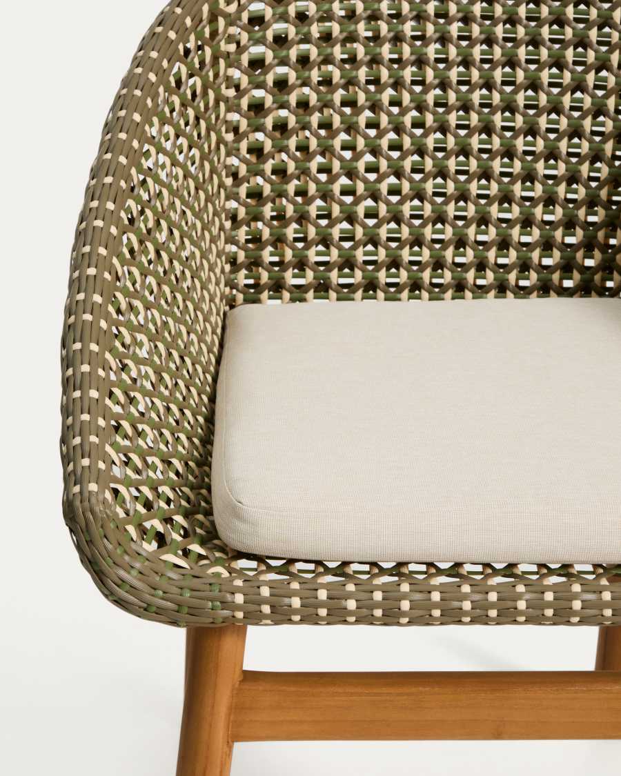 Olbia chair in synthetic rattan and FSC 100% solid teak wood