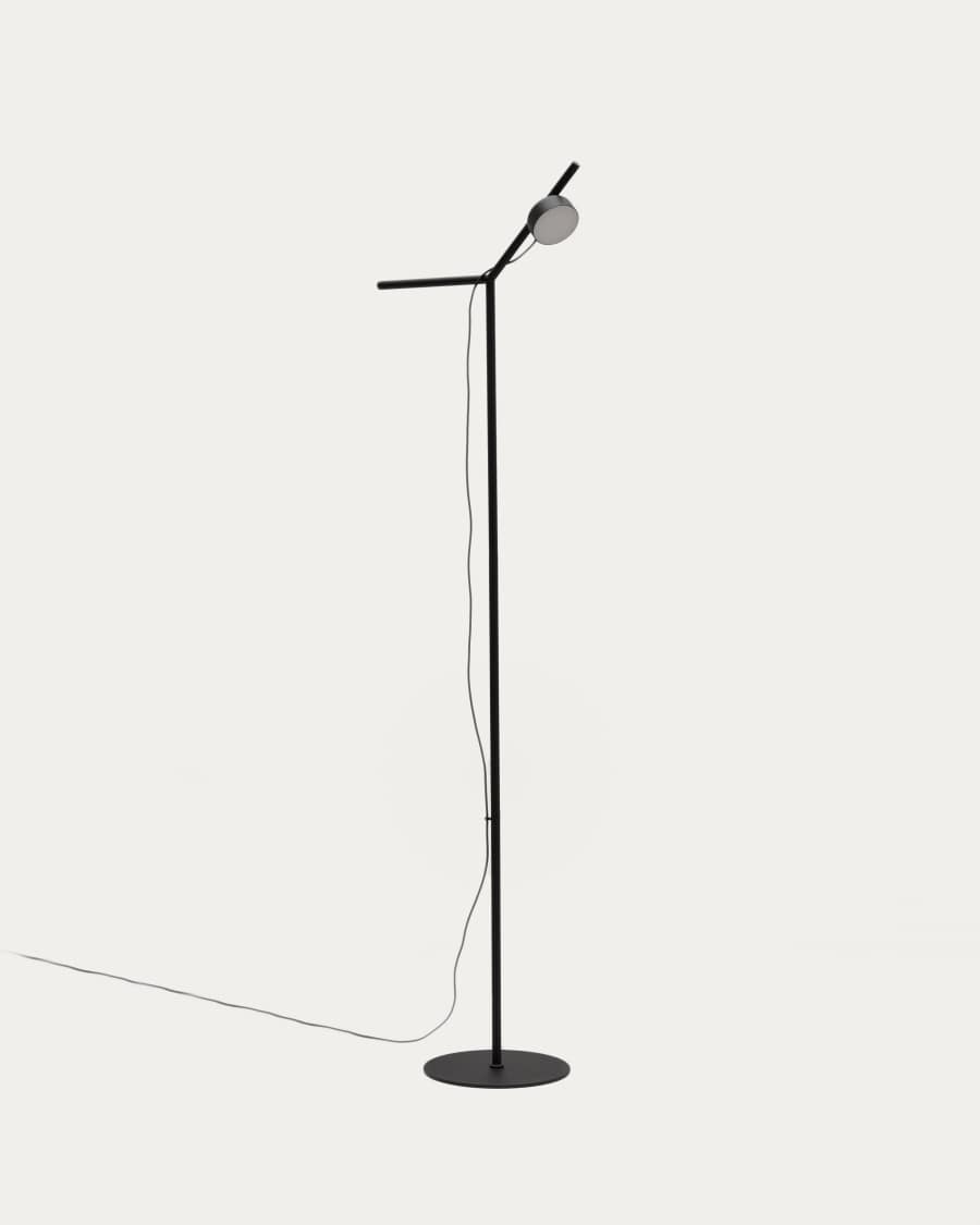 Orey black metal floor lamp with multi-position spotlight UK