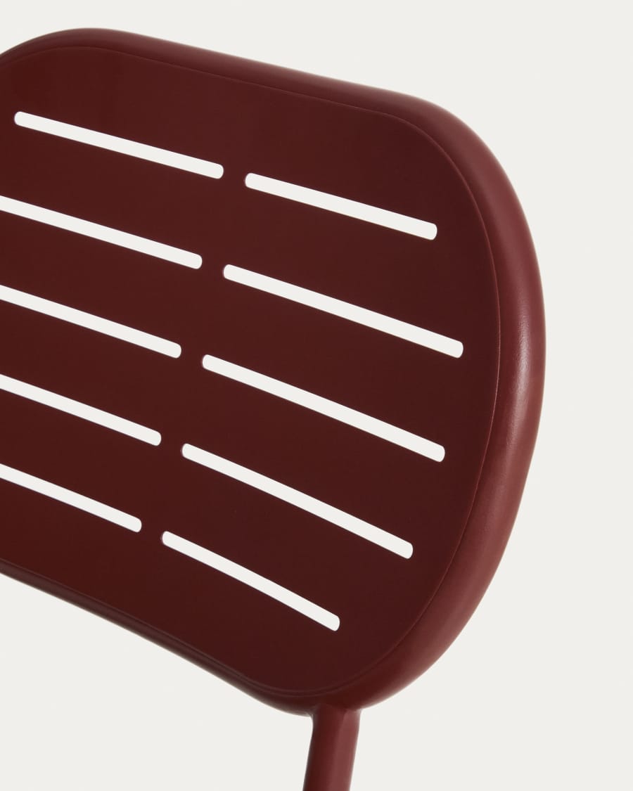 Brai outdoor stackable chair in burgundy galvanised steel