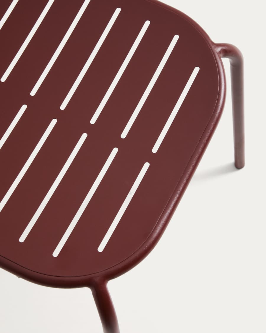 Brai outdoor stackable chair in burgundy galvanised steel