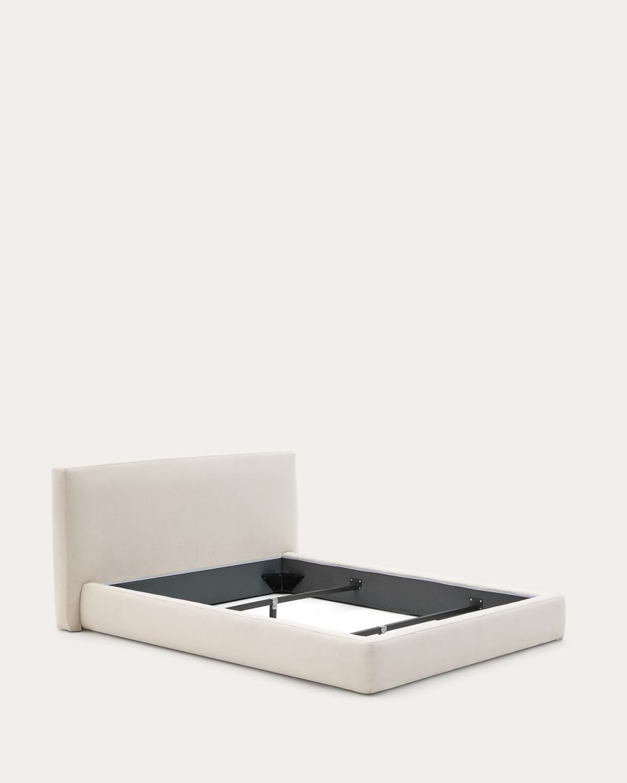 Ecru Blok bed with removable covers for 180 x 200 cm mattress FSC Mix Credit