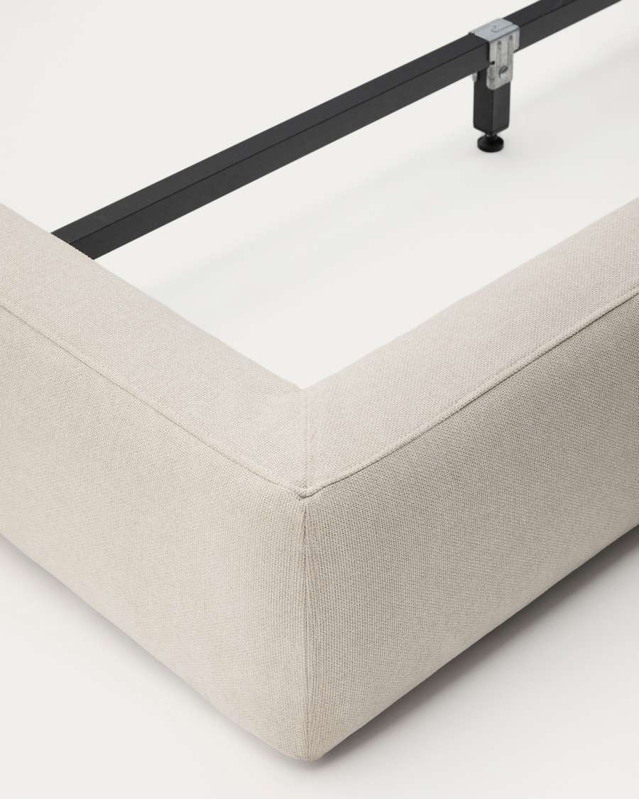 Ecru Blok bed with removable covers for 180 x 200 cm mattress FSC Mix Credit