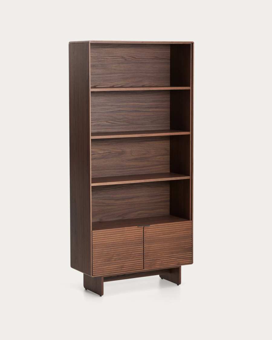 Norlen walnut veneer shelving unit FSC Mix Credit 90 x 190cm