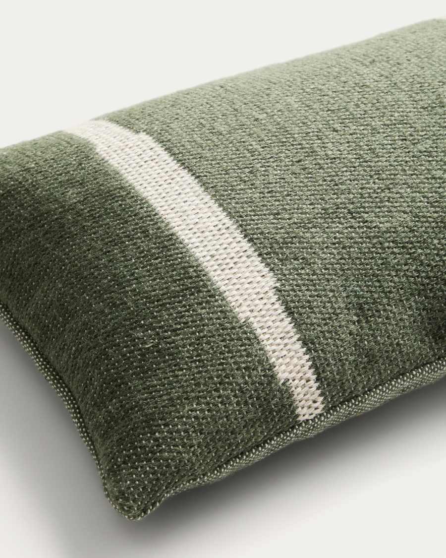 Funda de coixí Daila amb gràfic Ikat jacquard 100% PET verd 30 x 50 cm
