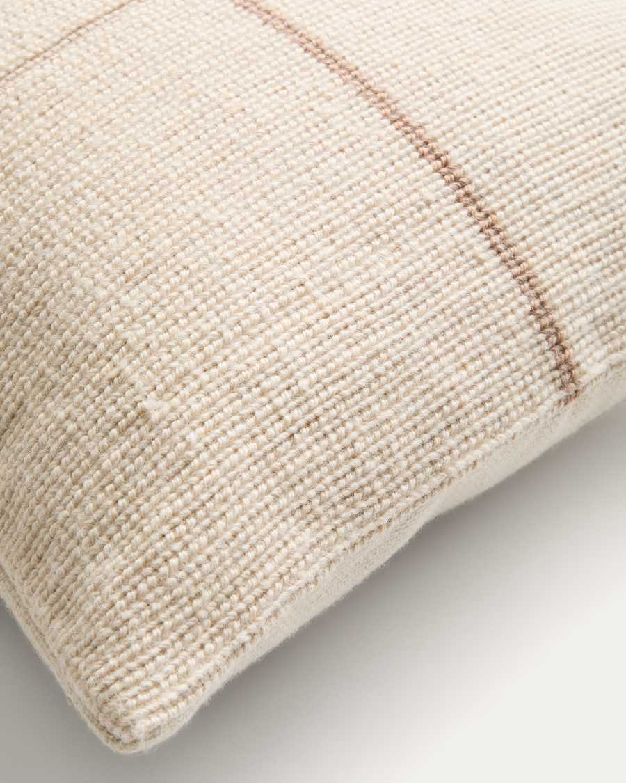 Housse de coussin Atima 100 % PET jacquard beige 45 x 45 cm