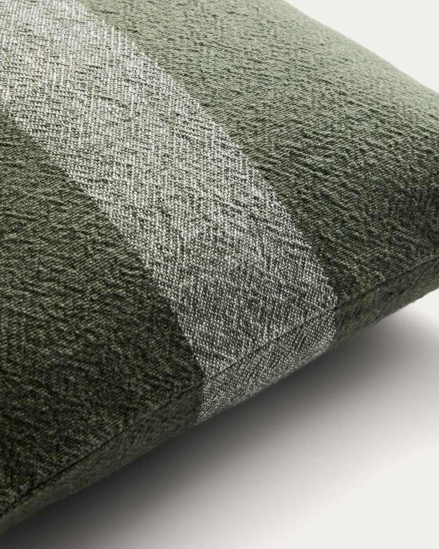 Fodera per cuscino Nurei in cotone e lino verde 50 x 50 cm