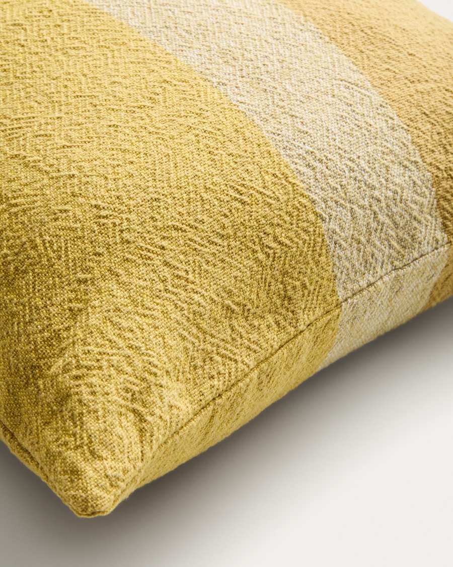 Federa Nurei in cotone e lino giallo (50 x 50 cm)