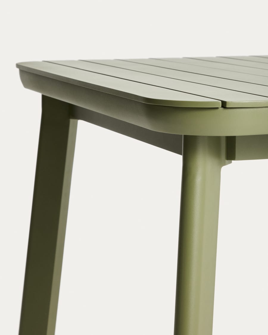 Table extensible d’extérieur Izola en aluminium avec finition verte 185 (235) x 100 cm