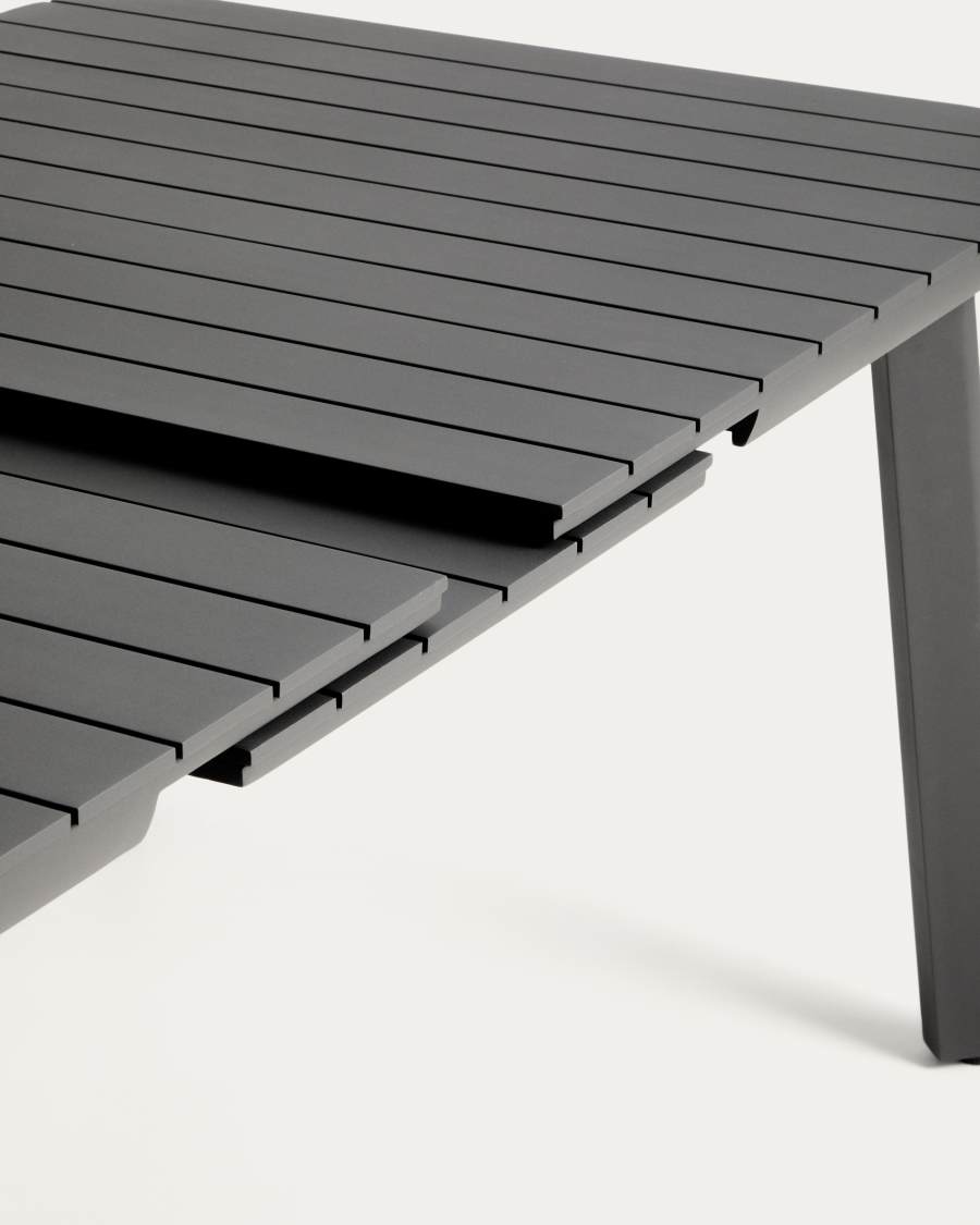 Table extensible d’extérieur Izola en aluminium avec finition graphite 185 (235) x 100 cm