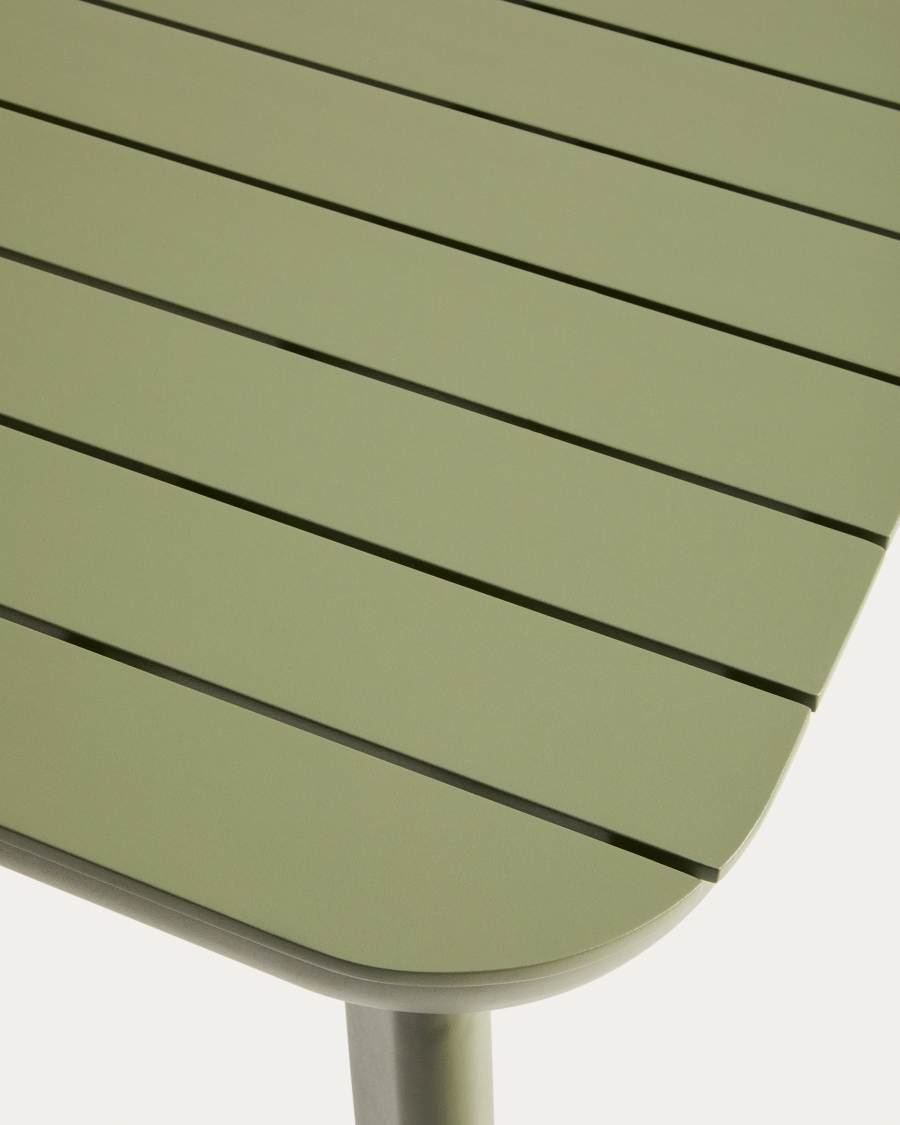 Table extensible d’extérieur Izola en aluminium avec finition verte 185 (235) x 100 cm
