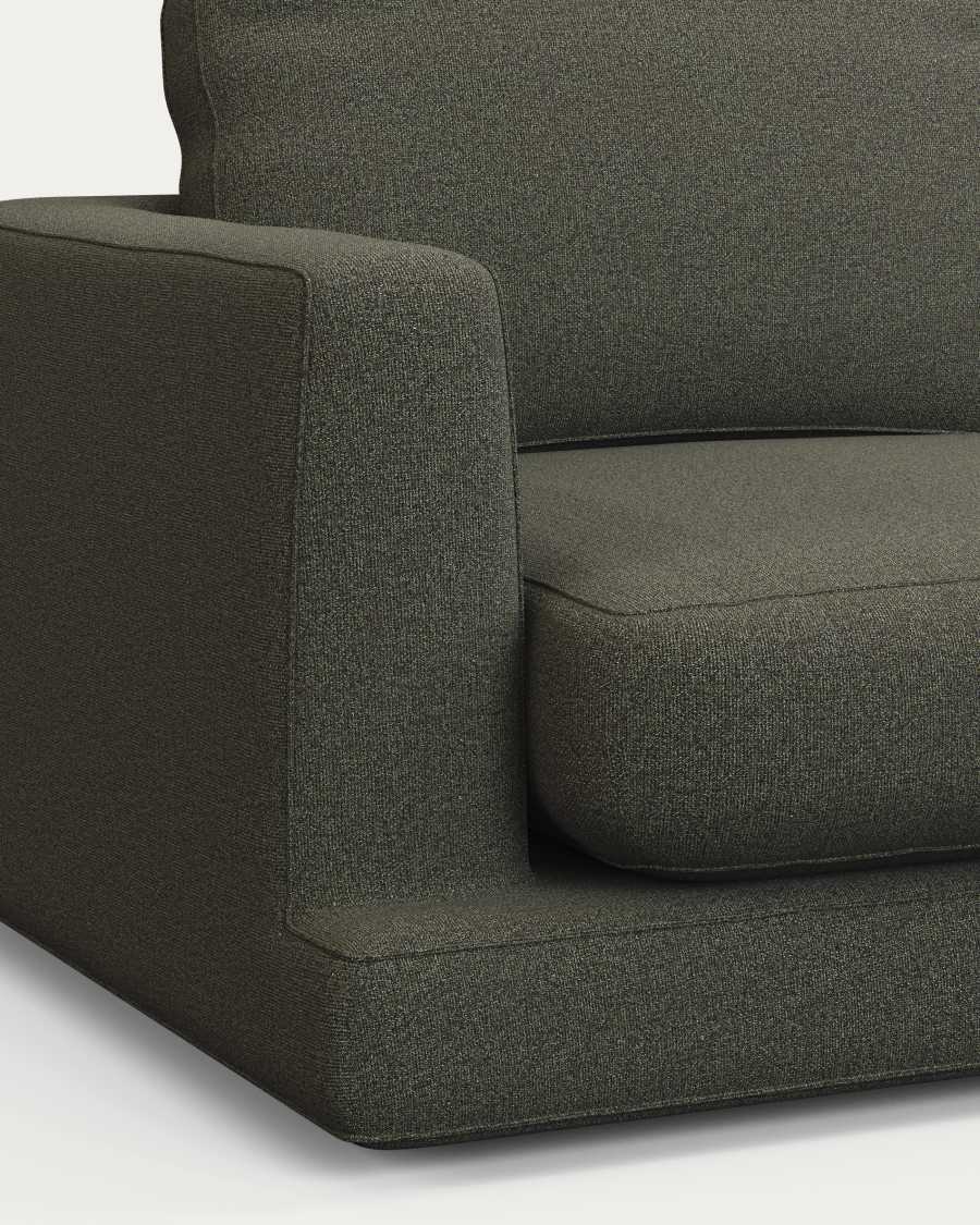 Divano Gala 3 posti in ciniglia verde scuro FSC Mix Credit 210 cm