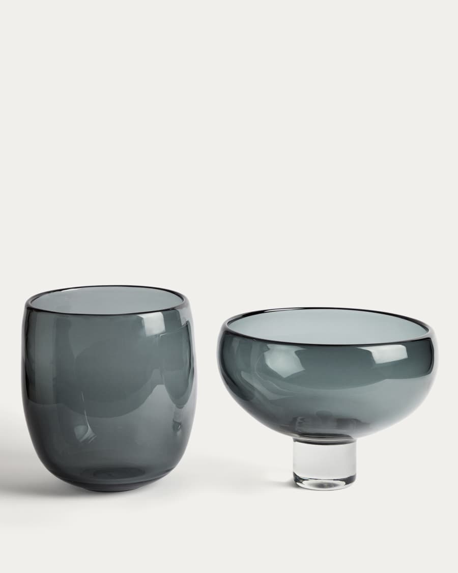 Sirau grey glass centrepiece Ø24cm