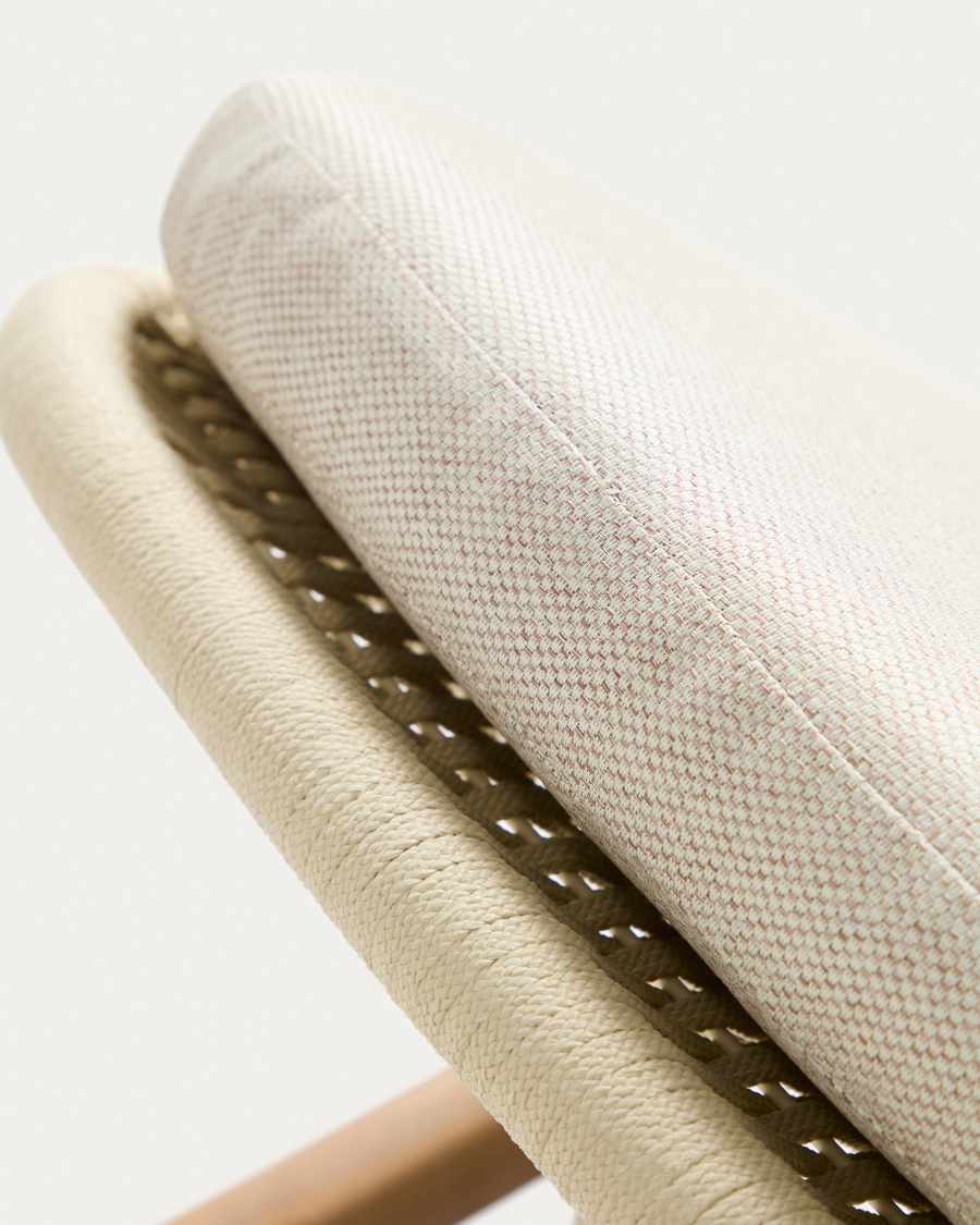 Alipa sun lounger in FSC 100% solid acacia wood and ecru rope cord