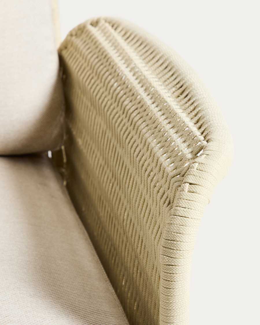 Alipa armchair in FSC 100% solid acacia wood and ecru rope cord