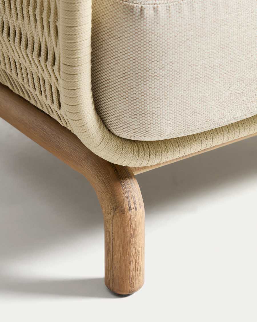 Alipa armchair in FSC 100% solid acacia wood and ecru rope cord