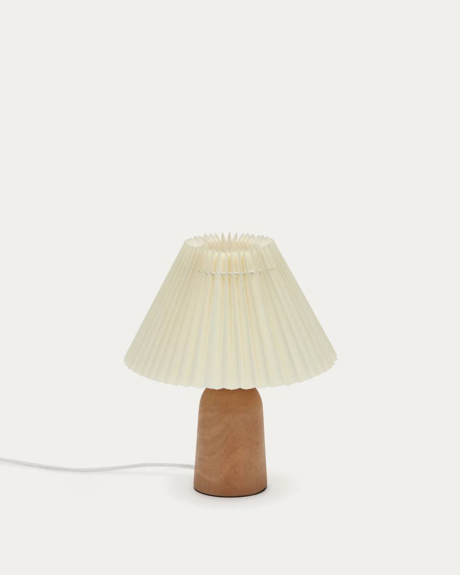 Benicarlo table lamp in wood with a natural, beige finish