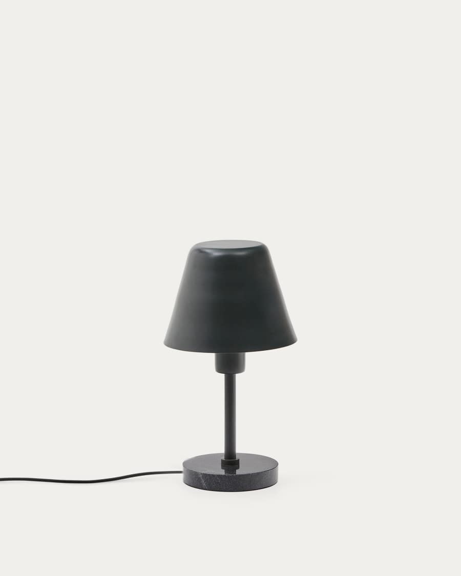 Calina table lamp in green metal and black marble
