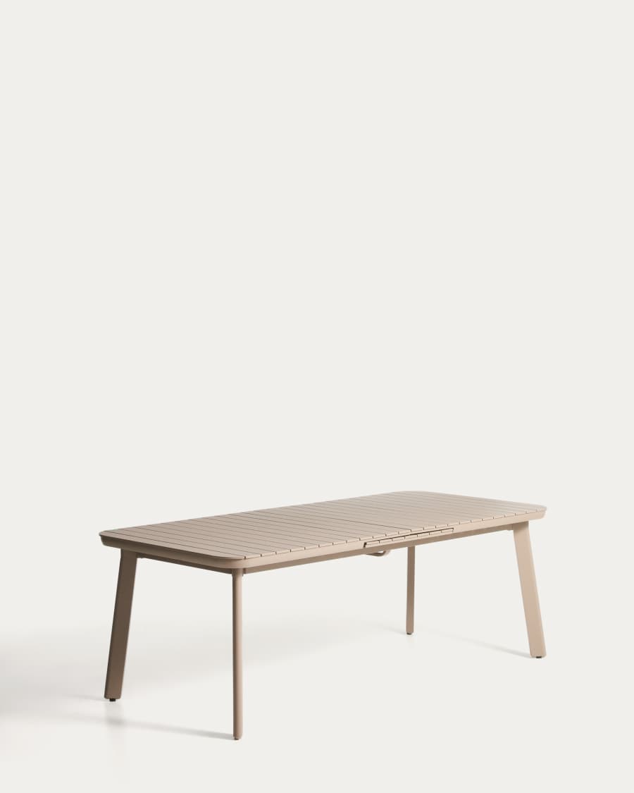 Table extensible d’extérieur Izola en aluminium avec finition beige 220 (280) x 100 cm