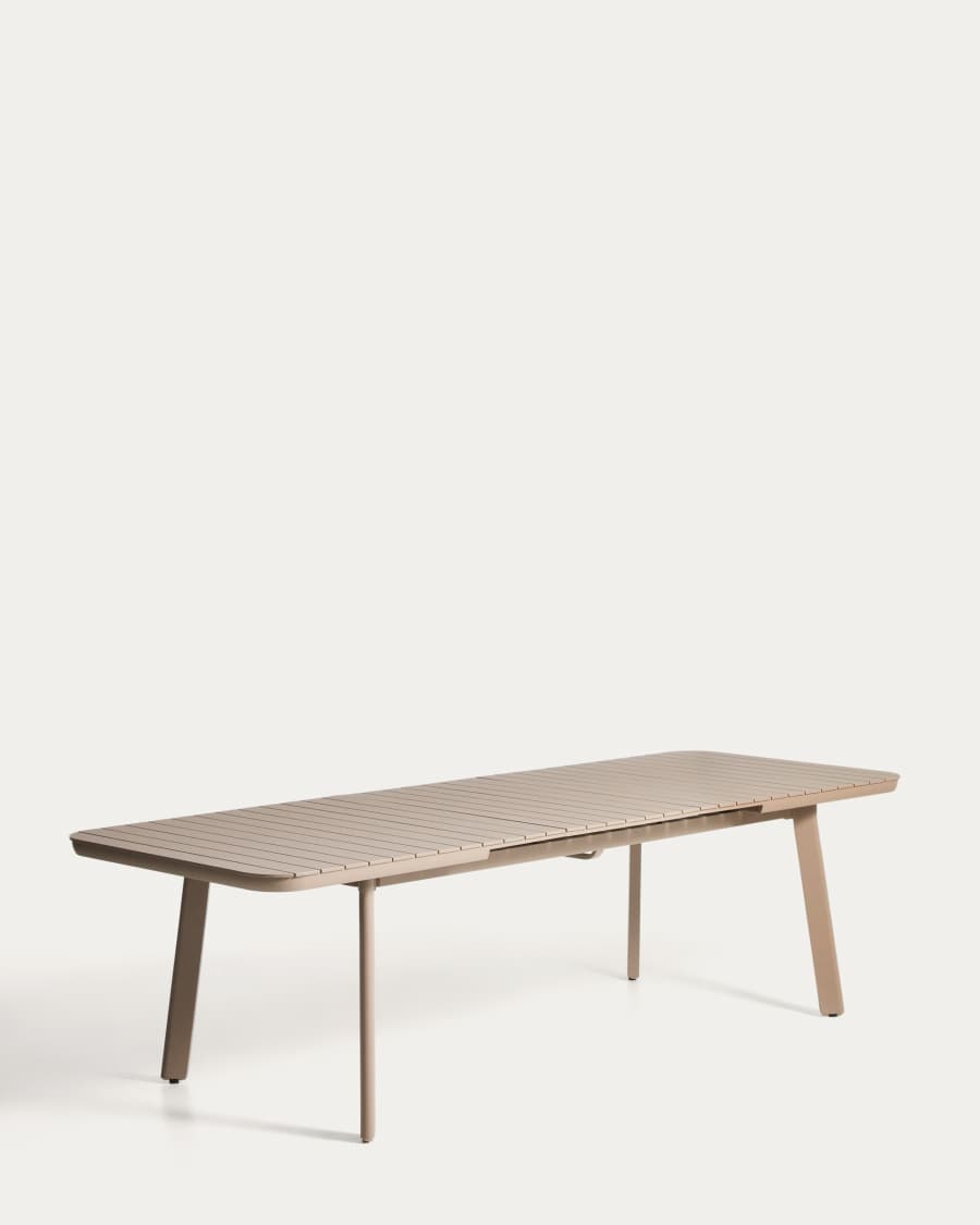 Table extensible d’extérieur Izola en aluminium avec finition beige 220 (280) x 100 cm