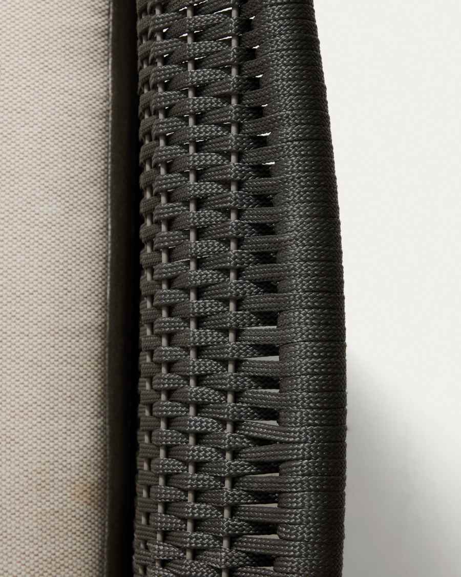 Alipa armchair in FSC 100% solid acacia wood and dark grey rope cord