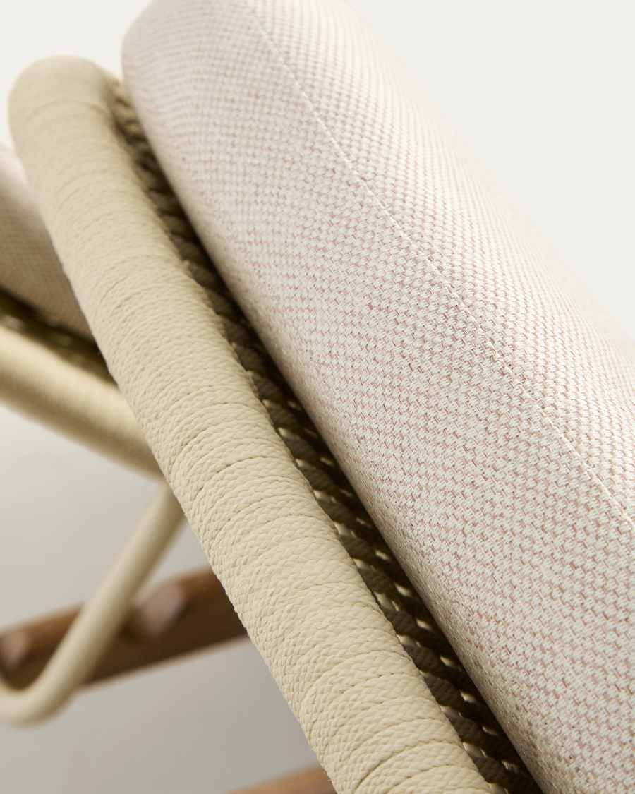 Alipa double sun lounger in FSC 100% solid acacia wood and ecru rope cord