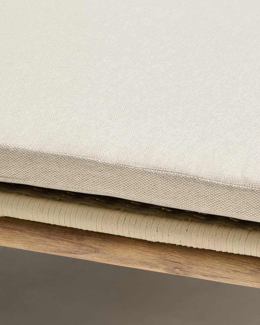 Alipa double sun lounger in FSC 100% solid acacia wood and ecru rope cord