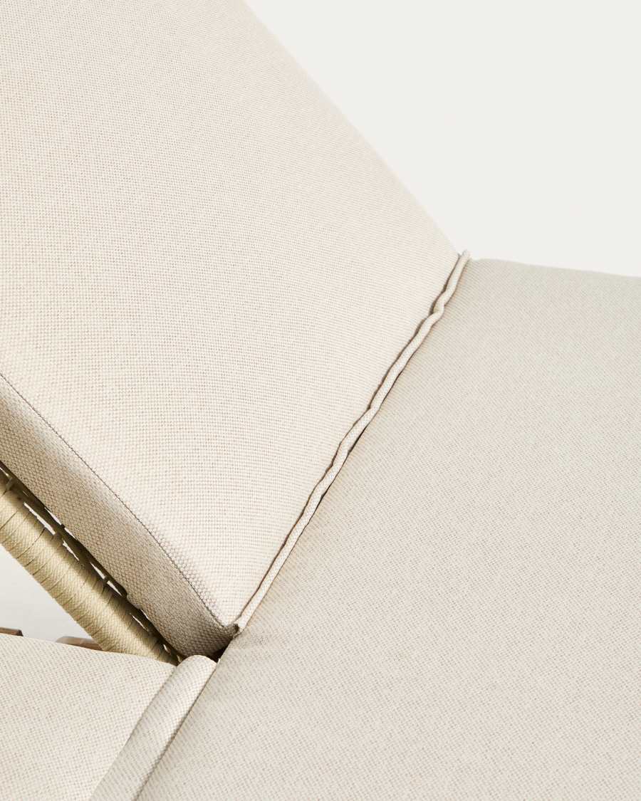 Alipa double sun lounger in FSC 100% solid acacia wood and ecru rope cord