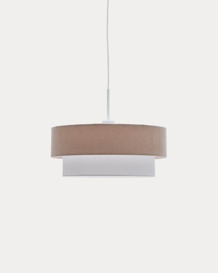 Bianella-plafondlamp van beige katoen en ribfluweel Ø 40 cm