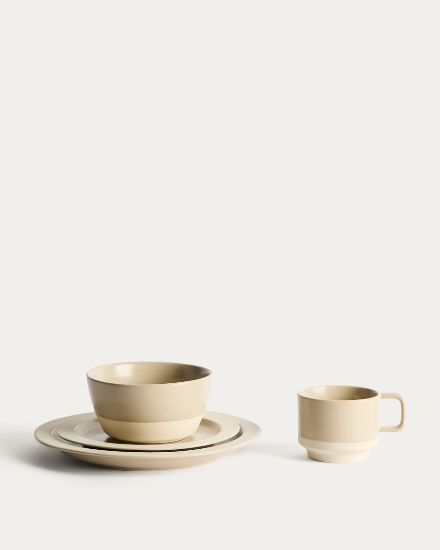 Doren beige ceramic bowl