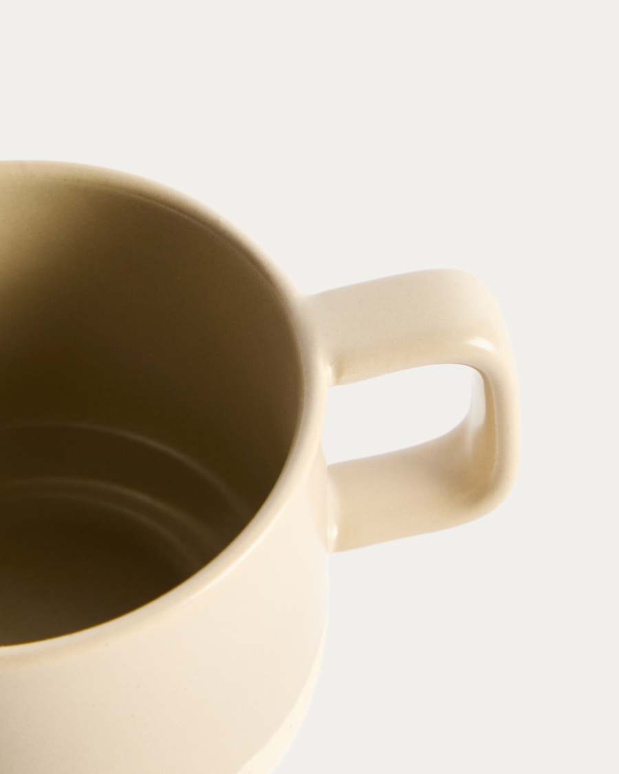 Doren beige ceramic mug