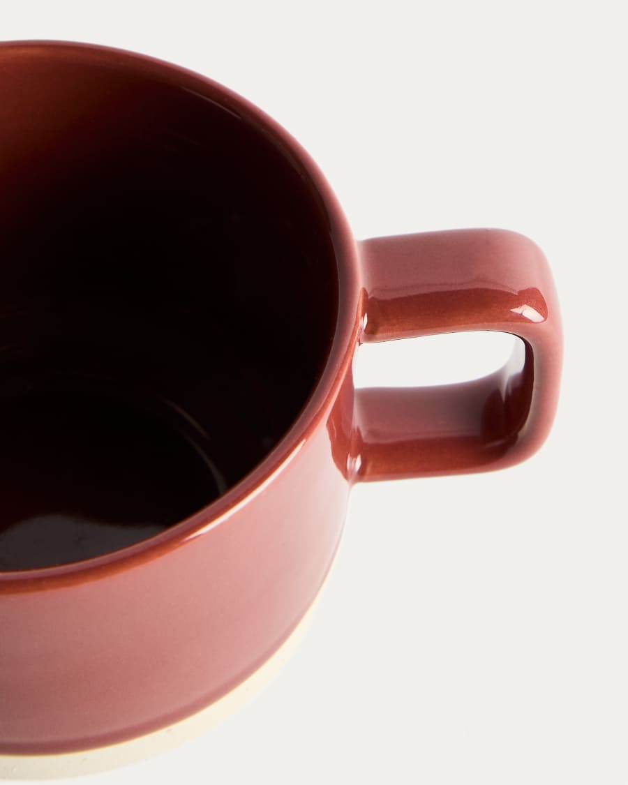 Doren burgundy ceramic mug