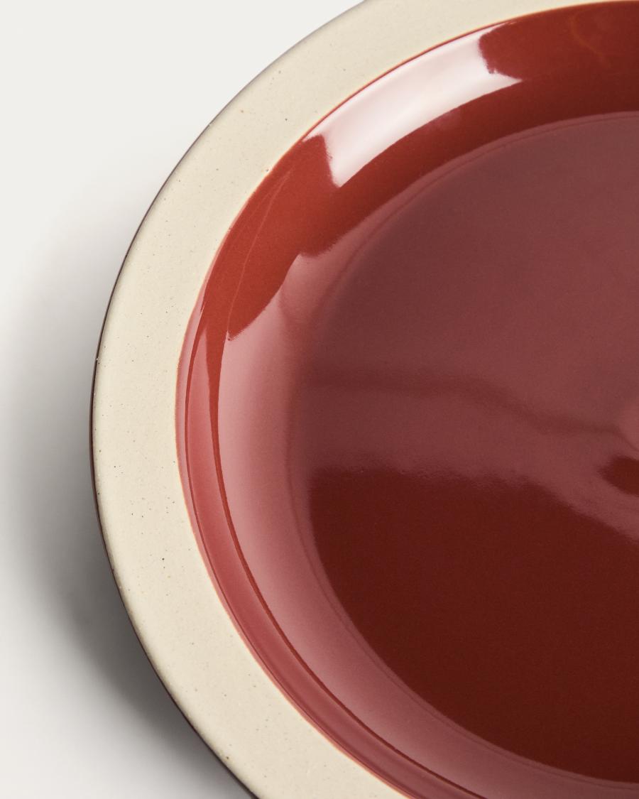 Doren burgundy ceramic plate