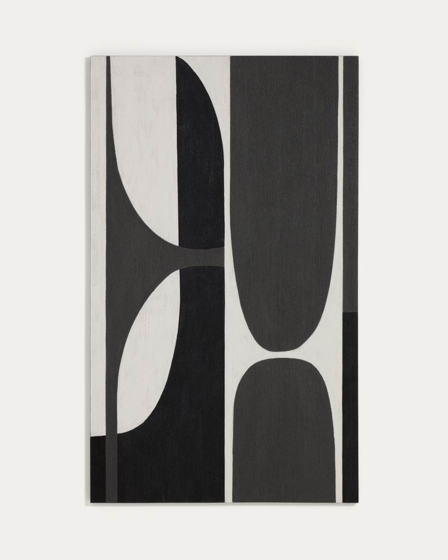 Πίνακας αφηρημένης τέχνης Onure λευκό & μαύρο 120 x 200 εκ