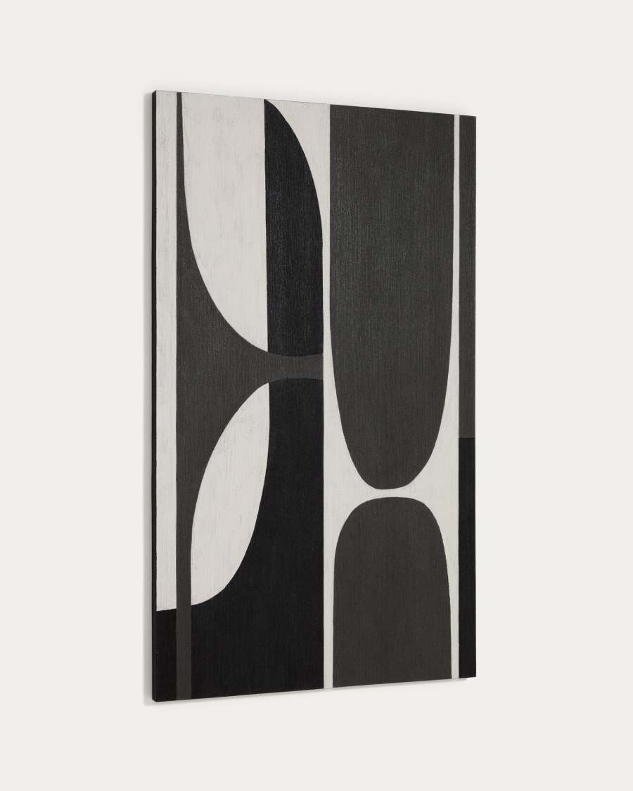 Πίνακας αφηρημένης τέχνης Onure λευκό & μαύρο 120 x 200 εκ