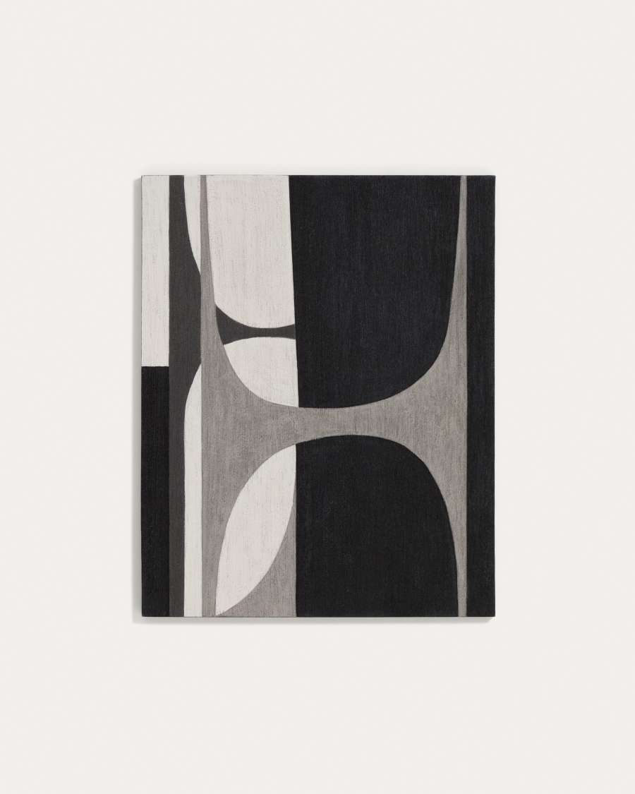 Πίνακας αφηρημένης τέχνης Onure λευκό & μαύρο 80 x 100 εκ